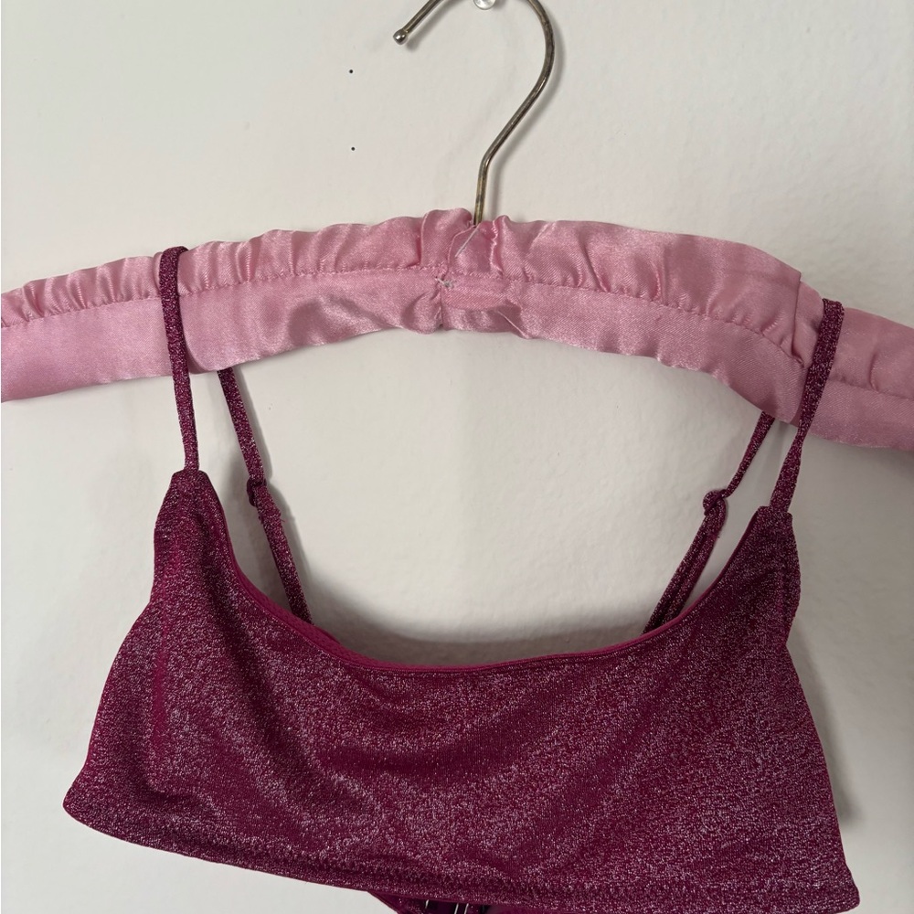 Burgandy Sparkle Triangl Matching Set NWT - Picture 3 of 6
